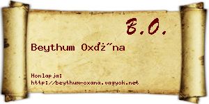Beythum Oxána névjegykártya
